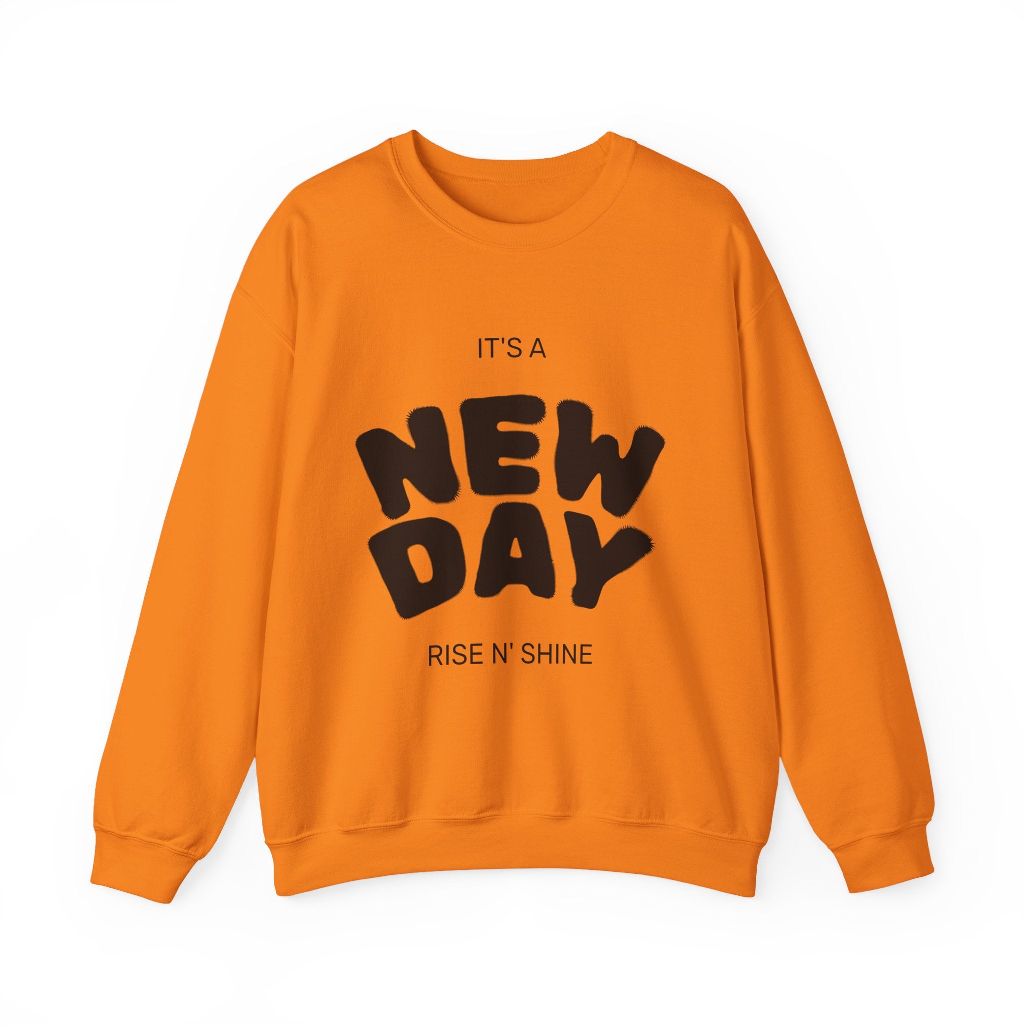 New Day Crewneck Sweatshirt — "It's a New Day, Rise N' Shine" Inspirational Pullover