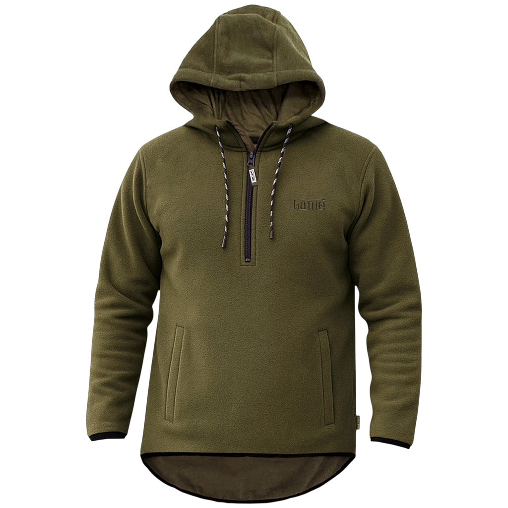 Mens Alpine Fleece 1/4 Zip Curved Hoodie