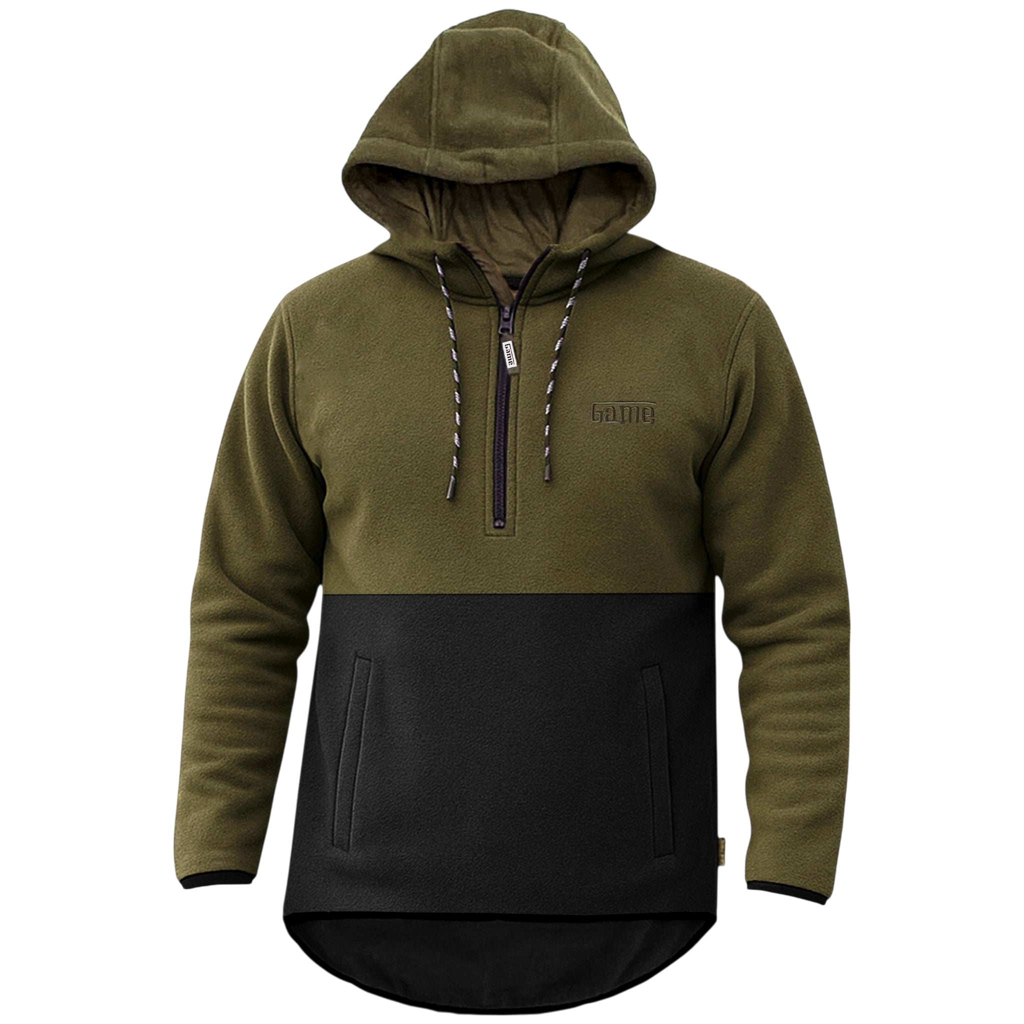 Mens Alpine Fleece 1/4 Zip Curved Hoodie