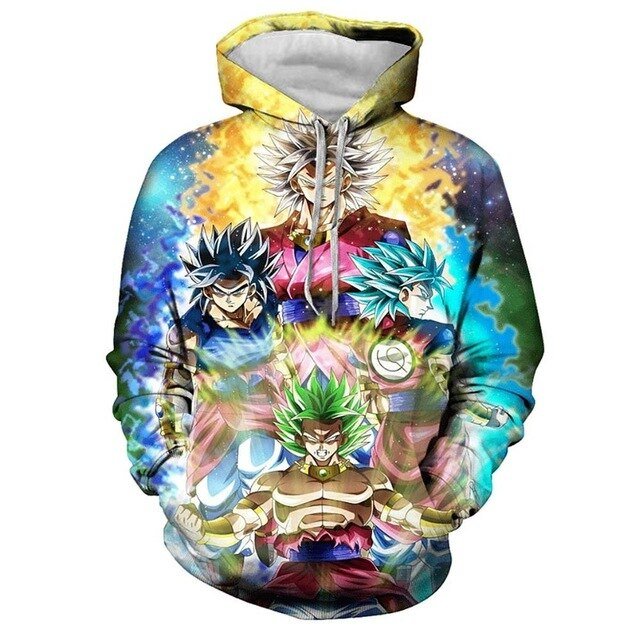 Mens Dragon Ball Hoodie 3D Sweatshirts Super Saiyan Goku