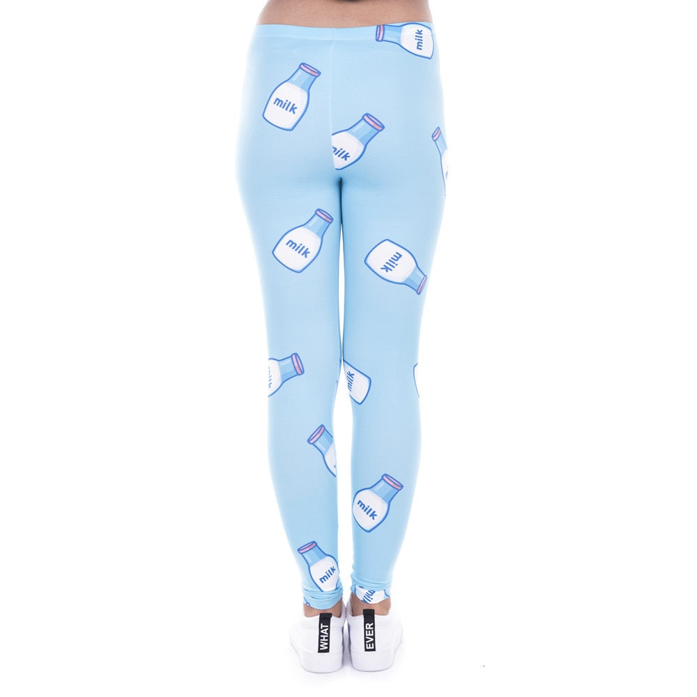 Women Legging Milk Printed Leggins