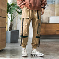 Mens Baggy Pockets Ribbon Joggers Pants