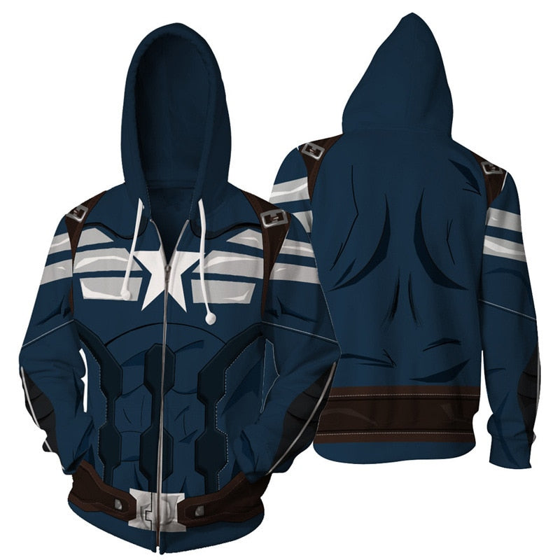 Marvel Mens Hoodies Zipper Sweatshirt 3D Hoodie