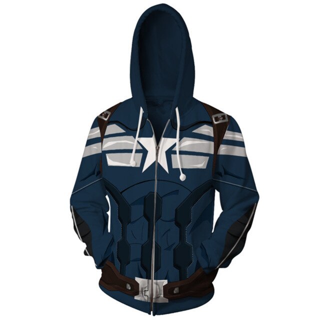 Marvel Mens Hoodies Zipper Sweatshirt 3D Hoodie