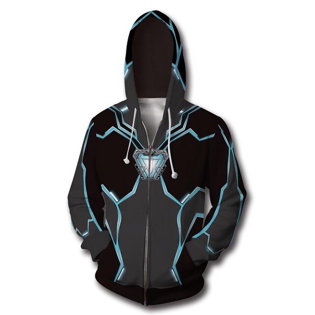 Marvel Mens Hoodies Zipper Sweatshirt 3D Hoodie