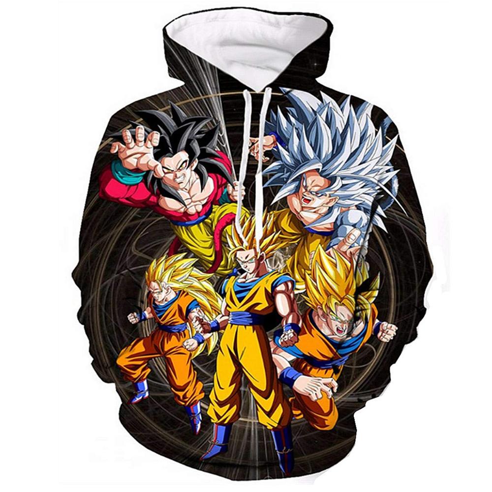 Mens Dragon Ball Hoodie 3D Sweatshirts Super Saiyan Goku