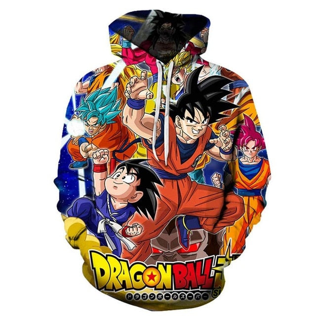 Mens Dragon Ball Hoodie 3D Sweatshirts Super Saiyan Goku