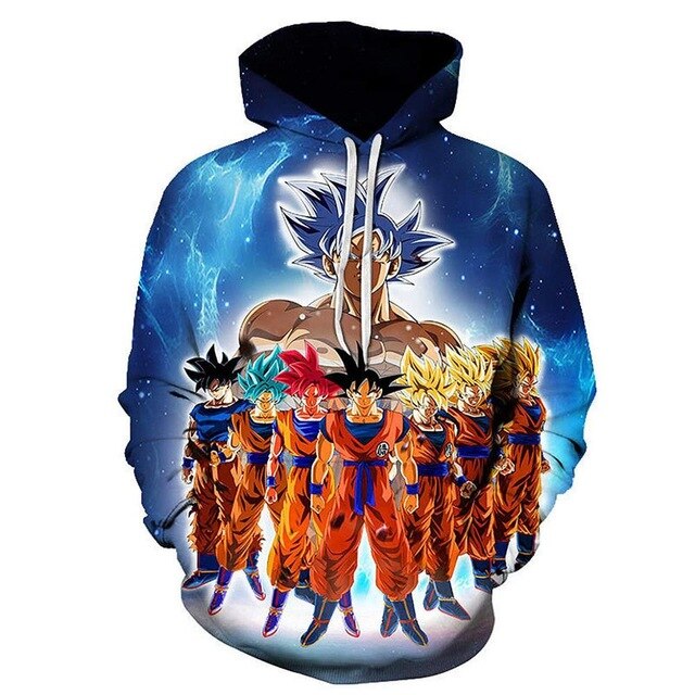 Mens Dragon Ball Hoodie 3D Sweatshirts Super Saiyan Goku