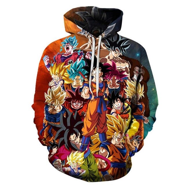 Mens Dragon Ball Hoodie 3D Sweatshirts Super Saiyan Goku
