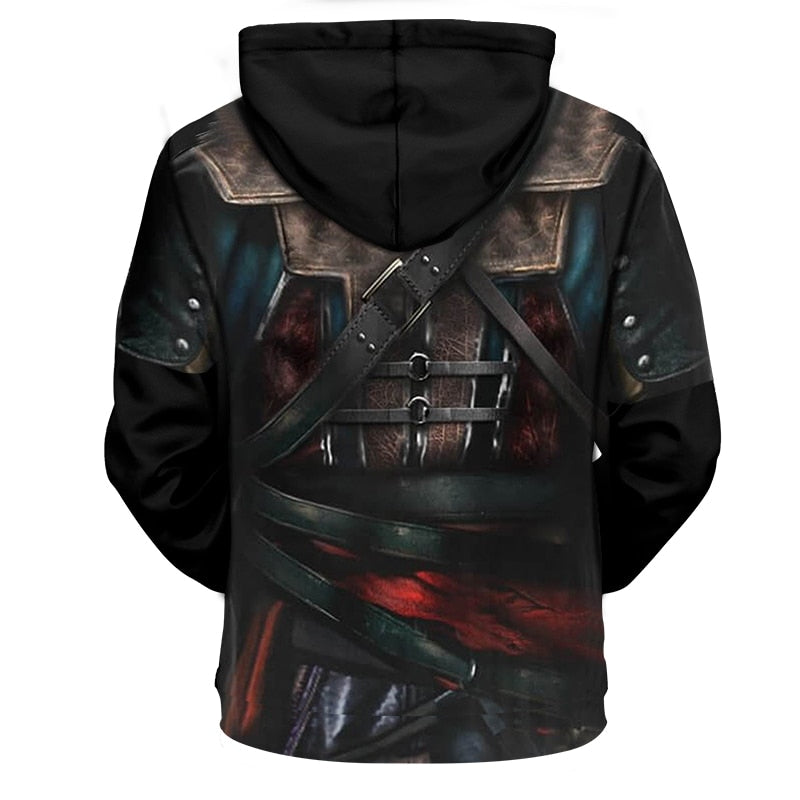 3D Hoodie Assassin Armor Cool Cosplay Streetwear